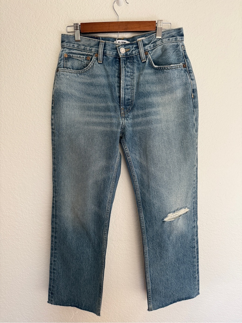 RE/DONE Originals 90s Loose Straight Jeans Size 27 Light Worn 11 - Picture 3 of 9